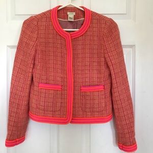 Neon Cropped tweed blazer